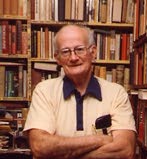 Lafferty in his library in 1998