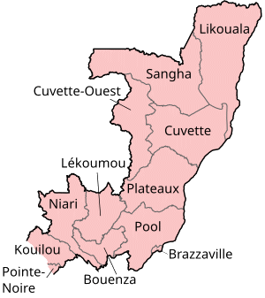 Karte der Departements der Republik Kongo