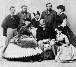 Wilhelm and his family with Chancellor Otto von Bismarck at the Putbus Palace in cirka 1877,