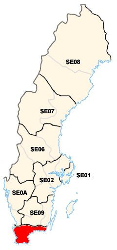 Location of South Sweden