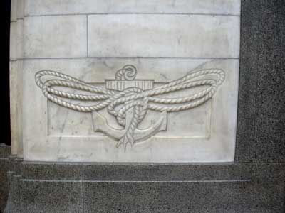 Relief carving of insignia
