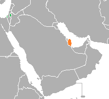 Map indicating locations of Palestine and Qatar