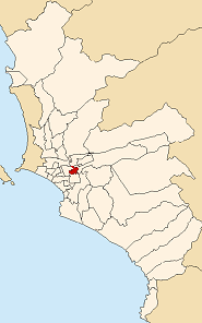 Location of San Luis in the Lima province
