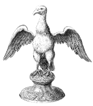 Ornament of an eagle with outspread wings