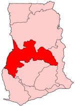 Location of Brong-Ahafo region in Ghana