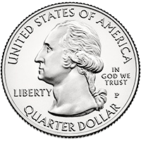 Washington commemorated on the U.S. quarter