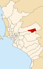 Location of Chaclacayo in the Lima province