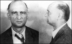 A composite photo showing the front and left sides of a man's face. The man is wearing a dark jacket with a loose tie