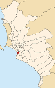 Location of Barranco in the Lima province