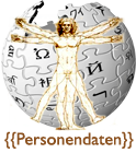 Wikipedia-Logo mit Schriftzug „Personendaten“