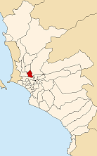 Location of Rímac in the Lima province