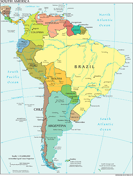 (b) 400 years later. Brazil's expansion was achieved by enterprising frontiersmen and its principle uti possidetis.