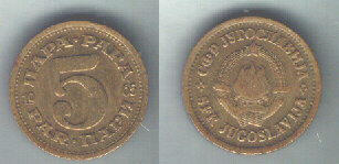 5 para coin, 1965, front and reverse