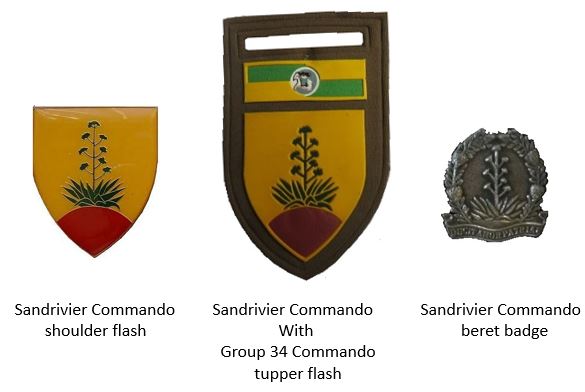SADF era Sandrivier Commando insignia