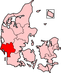 Ribe County in Denmark