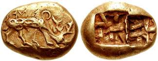 Electrum coin from Ephesus, 620–600 BC