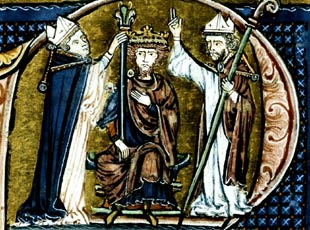 Krönung Balduins I. (aus: Histoire d’Outremer, 13. Jahrhundert)