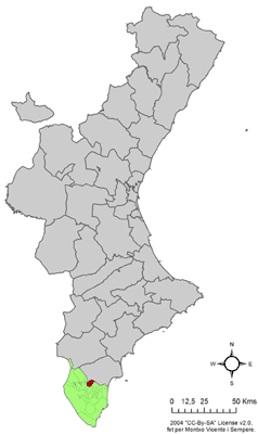 Location Catral on the Valencian Community