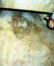 Fresco in the chapel at the Orthodox cemetery in Pancevo. Between 1905 and 1943
