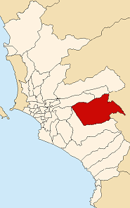 Location of Cieneguilla in the Lima province