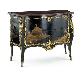Lacquered Commode in Chinoiserie style, by Bernard II van Risamburgh, Victoria and Albert Museum (1750-1760)