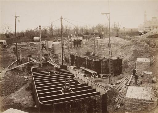 The foundation for the Eiffel Tower (1887)