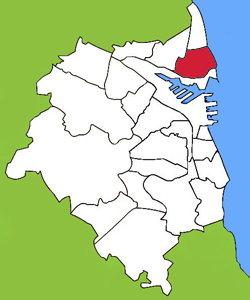 Location of Oksywie within Gdynia