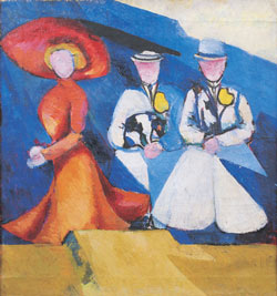 Aleksandra Ekster, Three women's figures (1909–1910), oil on canvas