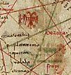 Flag of Serbia on map of Angelino Dulcert (1339)