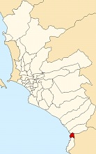 Location of Santa María del Mar District in Lima Province
