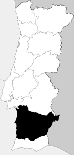 Location of Baixo Alentejo in Portugal in 1936.