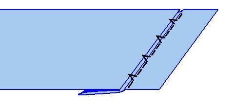 Blind stitch variant of the zigzag stitch