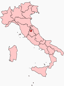 Map of Perugia within modern Italy