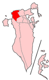 Map of Bahrain showing Al Mintaqah al Shamaliyah municipality