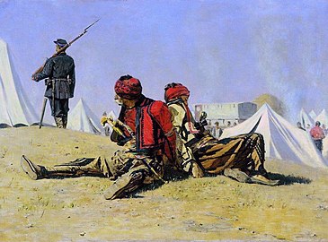 Two captured bashi-bazouks, painted by Vasily Vereshchagin, 1878.