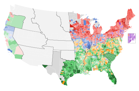 Vector Map of presidential election results by county