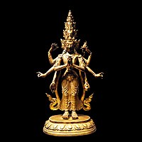 Statue of Avalokiteśvara, date unknown, bronze and gold