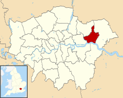Barking and Dagenham shown within Greater London
