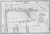 Tactical map depicting locations of units during the Battle of New Orleans.