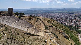 View of ancient Pergamon theatre and city