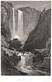 Engraving of the 'Cascade at Terni' by James Tibbits Willmore after a drawing by Samuel Prout. Published 1830.