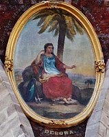 Deborah depicted in a pendentive of a church dome in Tenancingo, Mexico