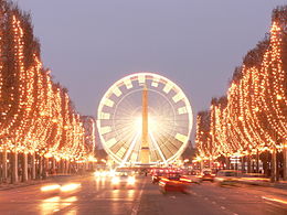 Das Riesenrad Roue de Paris an der Place de la Concorde zur Weihnachtszeit