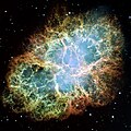 Die Aufnahme unter Verwendung von schmalbandigen Filter für die Strahlung von ionisiertem Sauerstoff und Schwefel zeigt die Filamente. Hubble-Weltraumteleskop, 2005