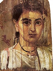 Mumienporträt, Ägypten, Wachsfarben auf Holz, 2. Hälfte des 2. Jahrhunderts n. Chr.