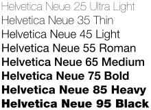 A text sample set in various weights.