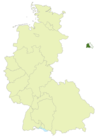 Map of Germany, area of Oberliga Berlin highlighted