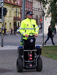 Prague Municipal Police officer on Segway