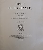 "Œuvres De Lagrange," volume III (1869)