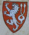 Lesser Royal Arms of Bohemia Right: Colored coat of arms of Bohemia depicted in the Passional of Abbes Kunigunde (1310s)